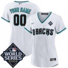 Women's Arizona Diamondbacks Customized White Alternate 2023 World Series Cool Base Jersey