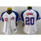 Women's Atlanta Braves #20 Marcell Ozuna White City Player Number Cool base Jersey