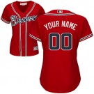 Women's Atlanta Braves Customized Red Cool Base Jersey