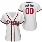 Women's Atlanta Braves Customized White Cool Base Jersey