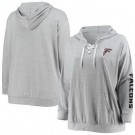 Women's Atlanta Falcons Gray Lace Up Pullover Hoodie