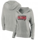 Women's Atlanta Falcons Gray On Side Stripe V Neck Pullover Hoodie