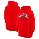 Women's Atlanta Falcons Starter Red Half Ball Team Pullover Hoodie