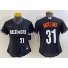 Women's Baltimore Orioles #31 Cedric Mullins Black 2023 City Connect Player Number Cool Base Jersey