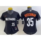 Women's Baltimore Orioles #35 Adley Rutschman Black 2023 City Connect Player Number Cool Base Jersey