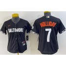 Women's Baltimore Orioles #7 Jackson Holliday Black City Connect Cool Base Jersey