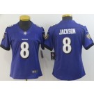 Women's Baltimore Ravens #8 Lamar Jackson Limited Purple Vapor Untouchable Jersey