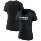Women's Baltimore Ravens Black City Pride Team V Neck T Shirt