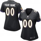 Women's Baltimore Ravens Customized Game Black Jersey