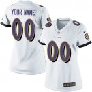 Women's Baltimore Ravens Customized Game White Jersey