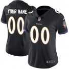 Women's Baltimore Ravens Customized Limited Black Vapor Untouchable Jersey