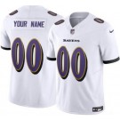 Women's Baltimore Ravens Customized Limited White FUSE Vapor Jersey