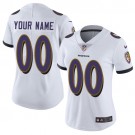 Women's Baltimore Ravens Customized Limited White Vapor Untouchable Jersey