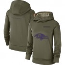 Women's Baltimore Ravens Olive Salute To Service Printed Pullover Hoodie