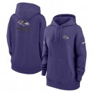 Women's Baltimore Ravens Purple Sideline Club Fleece Pullover Hoodie