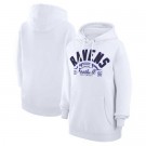 Women's Baltimore Ravens Starter White Half Ball Team Pullover Hoodie