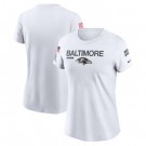 Women's Baltimore Ravens White 2024 Salute To Service Legend Performance T Shirt