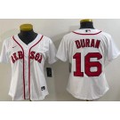 Women's Boston Red Sox #11 Jarren Duran White Player Name Cool Base Jersey