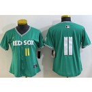 Women's Boston Red Sox #11 Rafael Devers Green 2025 City Connect Limited Jersey