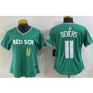 Women's Boston Red Sox #11 Rafael Devers Green 2025 City Connect Player Name Limited Jersey