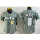 Women's Boston Red Sox #11 Rafael Devers Light Green 2025 City Connect Player Name Limited Jersey