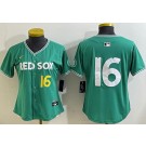 Women's Boston Red Sox #16 Jarren Duran Green 2025 City Connect Limited Jersey