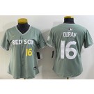 Women's Boston Red Sox #16 Jarren Duran Light Green 2025 City Connect Player Name Limited Jersey