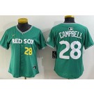 Women's Boston Red Sox #28 Kristian Campbell Green 2025 City Connect Player Name Limited Jersey