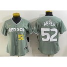 Women's Boston Red Sox #52 Wilyer Abreu Light Green 2025 City Connect Player Name Limited Jersey