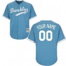 Women's Brooklyn Dodgers Customized Light Blue Throwback Jersey