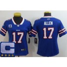 Women's Buffalo Bills #17 Josh Allen Limited Blue C Patch Vapor Jersey