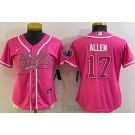 Women's Buffalo Bills #17 Josh Allen Limited Pink Baseball Jersey