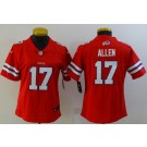 Women's Buffalo Bills #17 Josh Allen Limited Red Rush Color Jersey