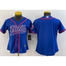 Women's Buffalo Bills Blank Blue Baseball Jersey