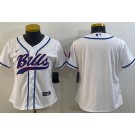Women's Buffalo Bills Blank White Baseball Jersey