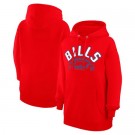 Women's Buffalo Bills Starter Red Half Ball Team Pullover Hoodie