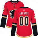Women's Calgary Flames Customized Red Authentic Jersey