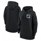 Women's Carolina Panthers Black 2023 Crucial Catch Club Pullover Hoodie
