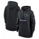 Women's Carolina Panthers Black 2024 Crucial Catch Club Pullover Hoodie