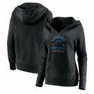 Women's Carolina Panthers Black Vintage Arch V Neck Pullover Hoodie