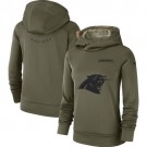 Women's Carolina Panthers Olive Salute To Service Printed Pullover Hoodie