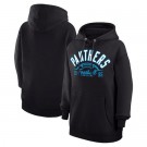 Women's Carolina Panthers Starter Black Half Ball Team Pullover Hoodie