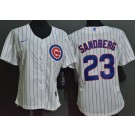 Women's Chicago Cubs #23 Ryne Sandberg White Cool Base Jersey
