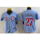 Women's Chicago Cubs #27 Seiya Suzuki Baby Blue Limited Jersey