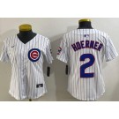 Women's Chicago Cubs #2 Nico Hoerner White Limited Jersey