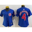 Women's Chicago Cubs #4 Pete Crow Armstrong Blue Limited Jersey