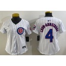 Women's Chicago Cubs #4 Pete Crow Armstrong White Limited Jersey