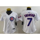Women's Chicago Cubs #7 Dansby Swanson White Limited Jersey