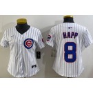 Women's Chicago Cubs #8 Ian Happ White Limited Jersey