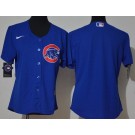 Women's Chicago Cubs Blank Blue Cool Base Jersey